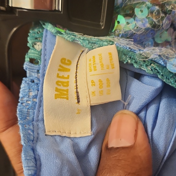 Maeve Brix Sequined Palette Straight Pencil Side Slit Skirt - Picture 6 of 6